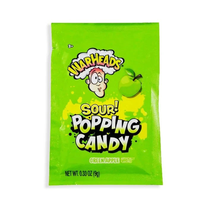 Warhead Sour Green Apple Popping Candy 9g